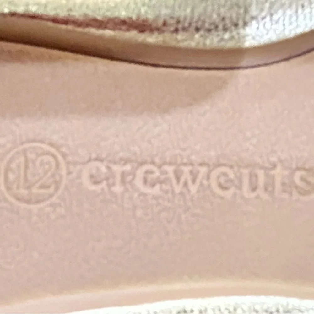 J. Crew Crewcuts Gold ballet slip on Dress Shoes with mini bow size 12(girls)